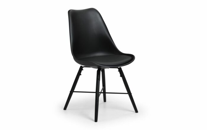 julian bowen Kari Dining Chair Black, Grey, White Poly chair wood legs & faux leather seat pad-0