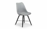 julian bowen Kari Dining Chair Black, Grey, White Poly chair wood legs & faux leather seat pad-16276