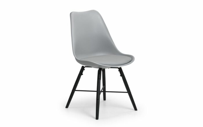 julian bowen Kari Dining Chair Black, Grey, White Poly chair wood legs & faux leather seat pad-16276