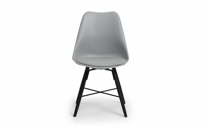 julian bowen Kari Dining Chair Black, Grey, White Poly chair wood legs & faux leather seat pad-16277