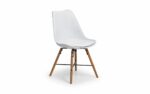 julian bowen Kari Dining Chair Black, Grey, White Poly chair wood legs & faux leather seat pad-16280