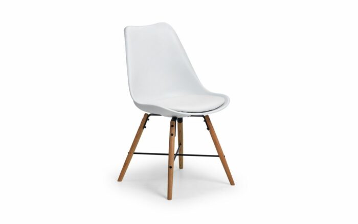 julian bowen Kari Dining Chair Black, Grey, White Poly chair wood legs & faux leather seat pad-16280