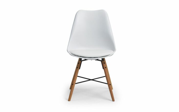 julian bowen Kari Dining Chair Black, Grey, White Poly chair wood legs & faux leather seat pad-16279