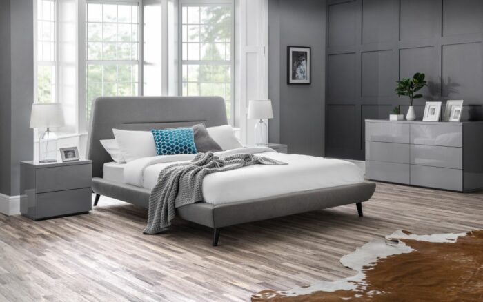 julian bowen Kyoto Steel Grey Fabric Bed-0