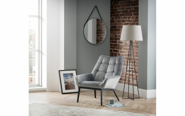 julian bowen Lucerne Grey Velvet Chair-16291