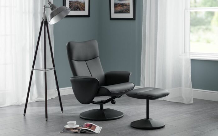 julian bowen Lugano Recliner & Stool-16295