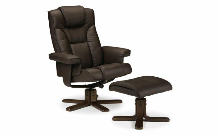 julian bowen Malmo Recliner & Footstool - Brown-0