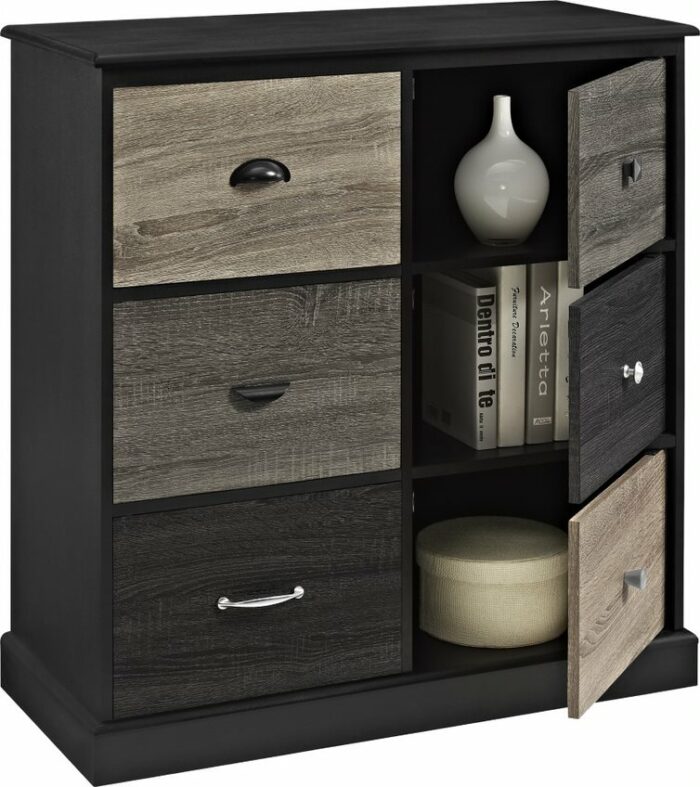 Dorel Mercer 6 Door Storage Cupboard - Multi Coloured-0