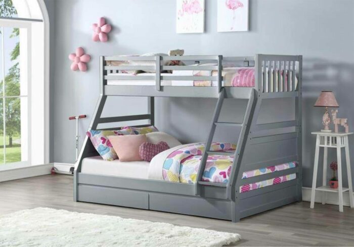 Flair Ollie Wooden Triple Bunk Bed in grey or white-16219