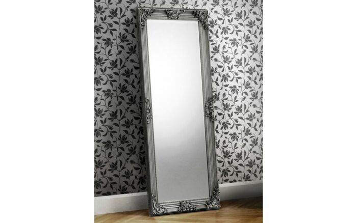julian bowen Rococo Pewter Lean-to Dress Mirror-16330