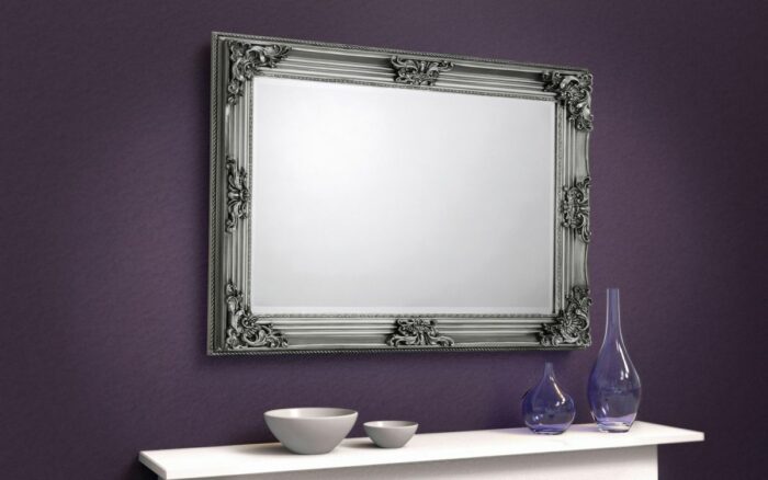 julian bowen Rococo Pewter Wall Mirror-16329