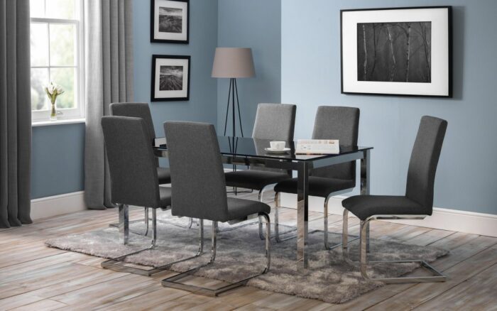 julian bowen Roma Fabric Cantilever Dining Chair-16455