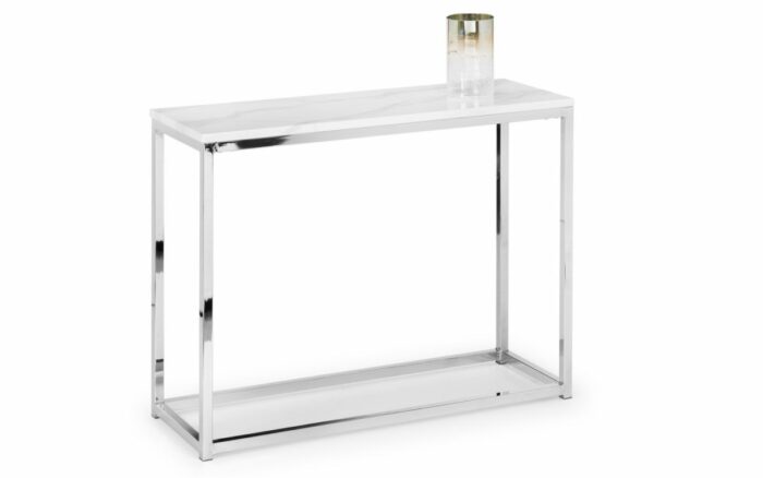 julian bowen Scala White Marble Top Console Table-0