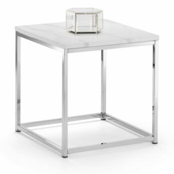 julian bowen Scala White Marble Top Lamp Table-0