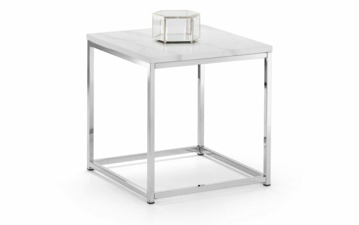 julian bowen Scala White Marble Top Lamp Table-0
