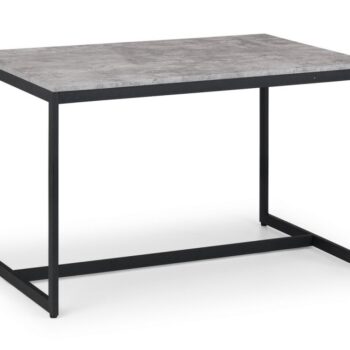 julian bowen Staten Dining Table concrete effect/black metal-0