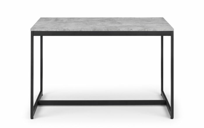 julian bowen Staten Dining Table concrete effect/black metal-16575