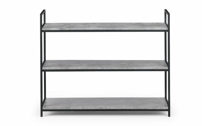 julian bowen Staten Low Bookcase Concrete Effect-16571