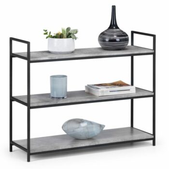 julian bowen Staten Low Bookcase Concrete Effect-0