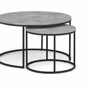 julian bowen Staten Round Nesting Coffee Table Concrete Effect-0