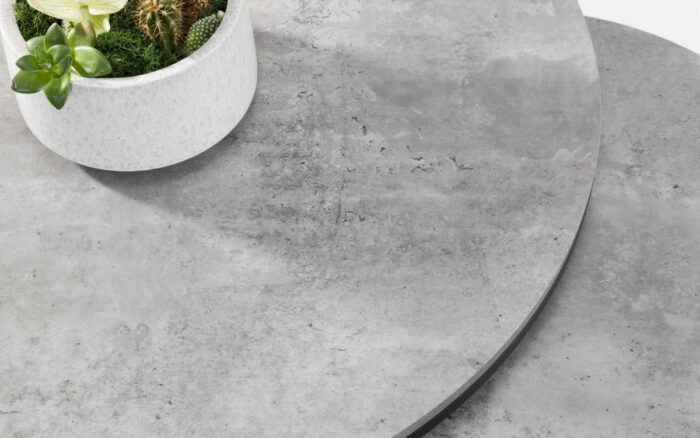julian bowen Staten Round Nesting Coffee Table Concrete Effect-16581