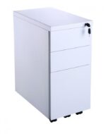 OI Value Slimline Metal Handle-less Pedestal White Silver or Black-0