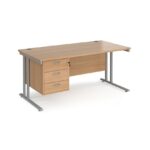 Dams 600mm Deep Single 3 Drawer Pedestal Desk -17656