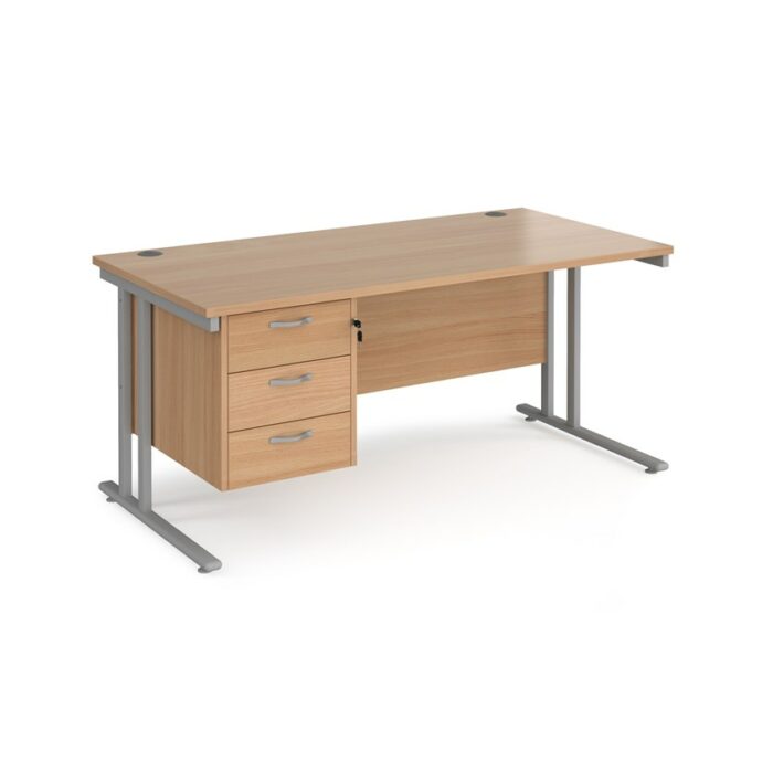 Dams 600mm Deep Single 3 Drawer Pedestal Desk -17656