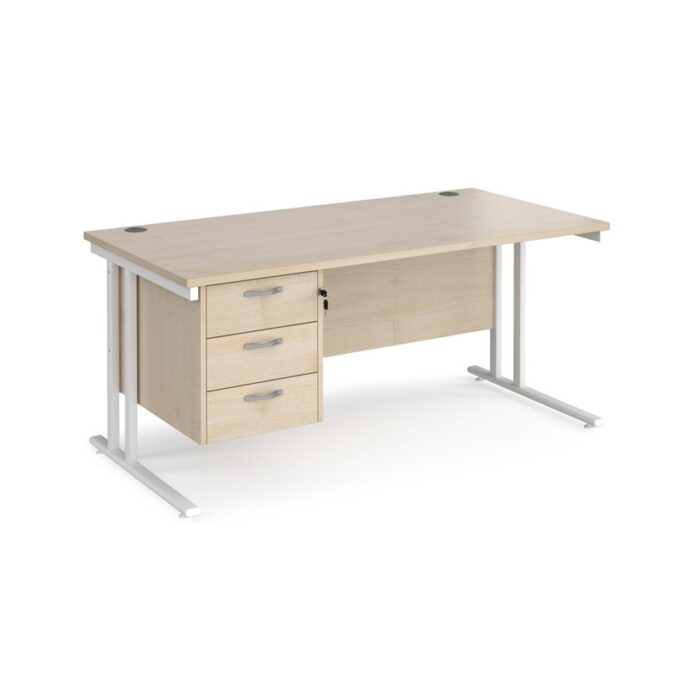Dams 600mm Deep Single 3 Drawer Pedestal Desk -17653