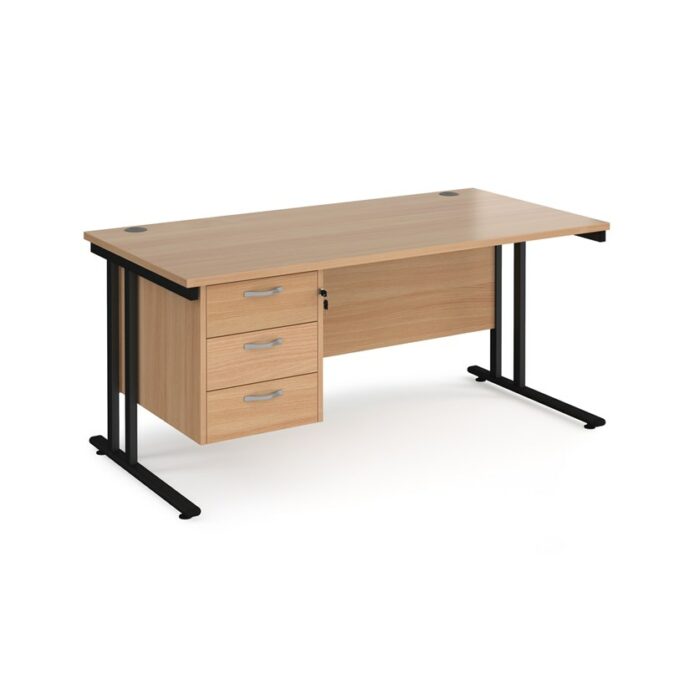 Dams 600mm Deep Single 3 Drawer Pedestal Desk -17652
