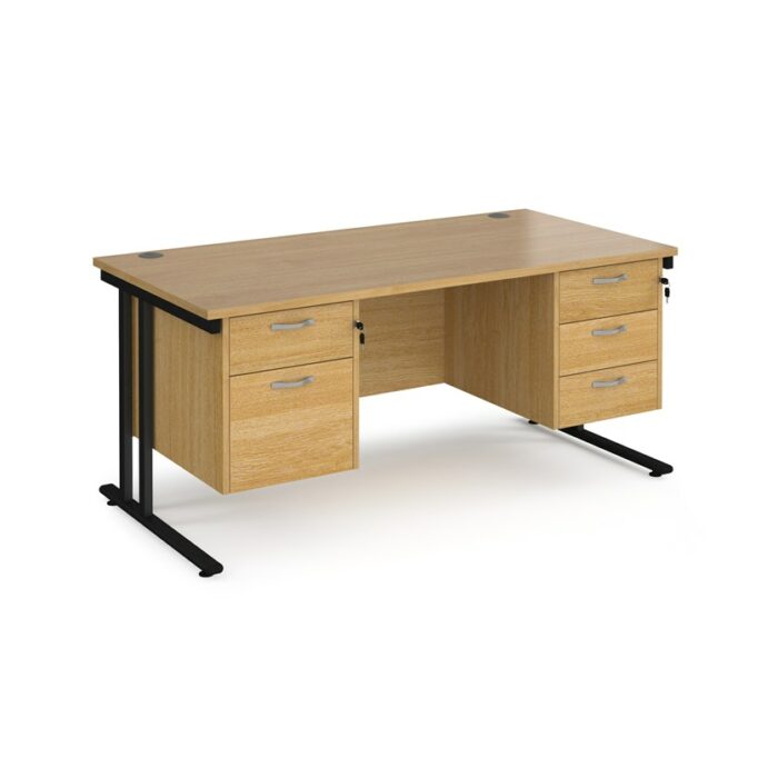 Dams 800mm Deep Double 2 & 3 Drawer Pedestal Desk -17890