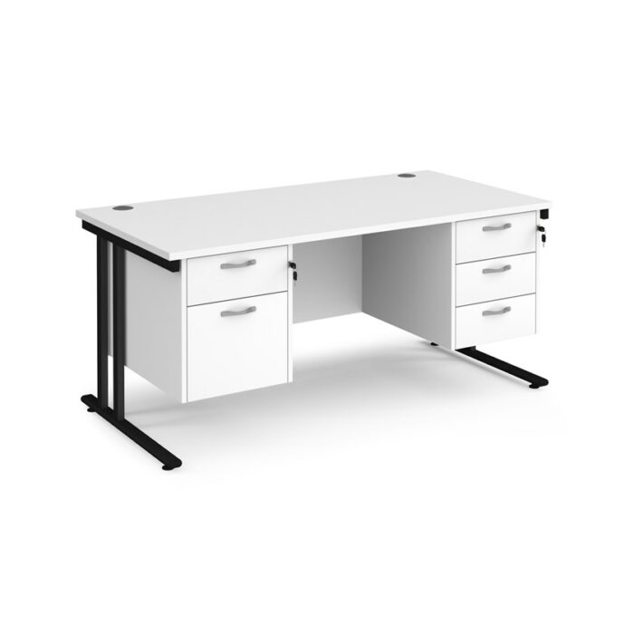Dams 800mm Deep Double 2 & 3 Drawer Pedestal Desk -17894