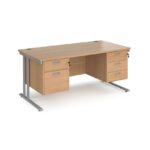 Dams 800mm Deep Double 2 & 3 Drawer Pedestal Desk -17889