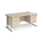 Dams 800mm Deep Double 2 & 3 Drawer Pedestal Desk -17886