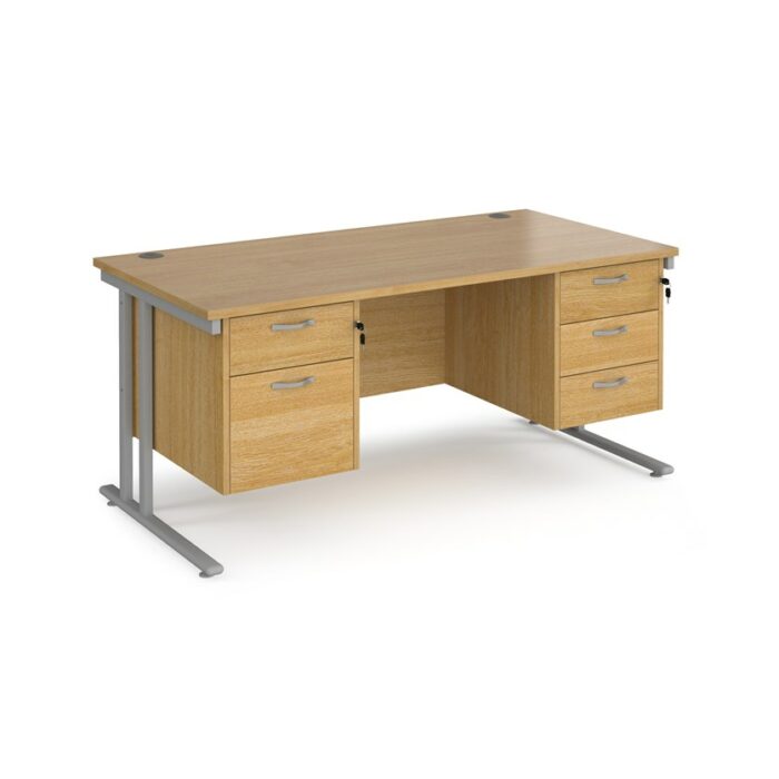 Dams 800mm Deep Double 2 & 3 Drawer Pedestal Desk -17884