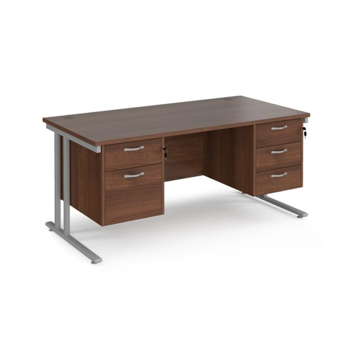 Dams 800mm Deep Double 2 & 3 Drawer Pedestal Desk -17897