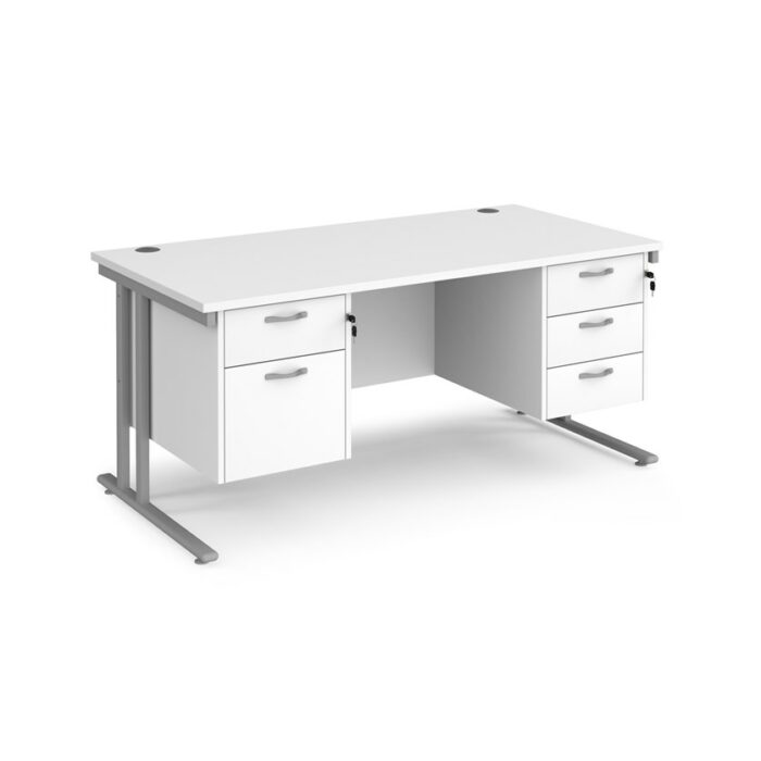 Dams 800mm Deep Double 2 & 3 Drawer Pedestal Desk -17895