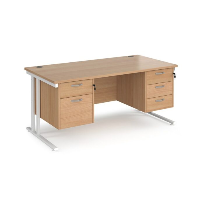 Dams 800mm Deep Double 2 & 3 Drawer Pedestal Desk -17887