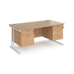 Dams 800mm Deep Double 2 & 3 Drawer Pedestal Desk -17892