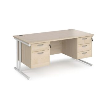 Dams 800mm Deep Double 2 & 3 Drawer Pedestal Desk -0