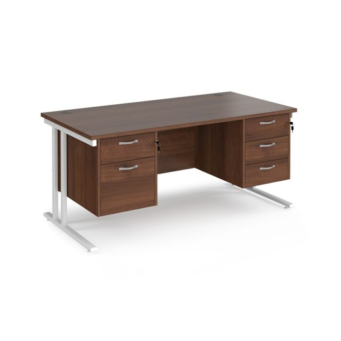 Dams 800mm Deep Double 2 & 3 Drawer Pedestal Desk -17885