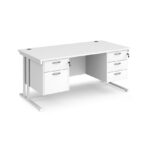 Dams 800mm Deep Double 2 & 3 Drawer Pedestal Desk -17896