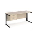 Dams 600mm Deep Single 2 Drawer Pedestal Desk -17521