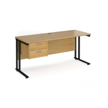 Dams 600mm Deep Single 2 Drawer Pedestal Desk -0