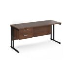 Dams 600mm Deep Single 2 Drawer Pedestal Desk -17525