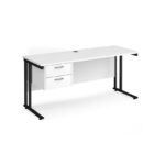 Dams 600mm Deep Single 2 Drawer Pedestal Desk -17522