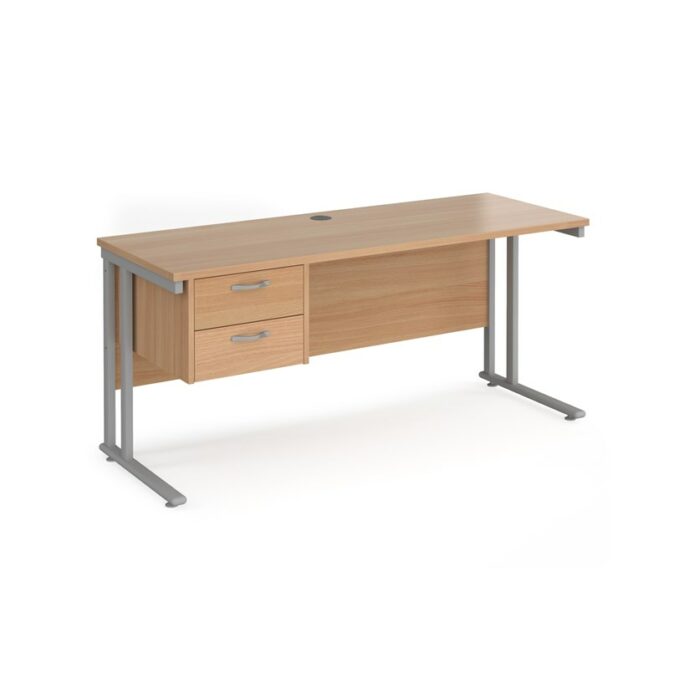 Dams 600mm Deep Single 2 Drawer Pedestal Desk -17515