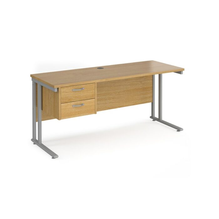 Dams 600mm Deep Single 2 Drawer Pedestal Desk -17519