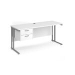 Dams 600mm Deep Single 2 Drawer Pedestal Desk -17514