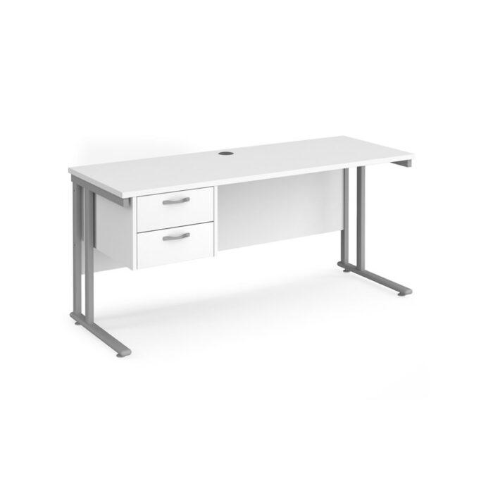 Dams 600mm Deep Single 2 Drawer Pedestal Desk -17514